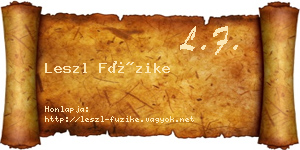 Leszl Füzike névjegykártya